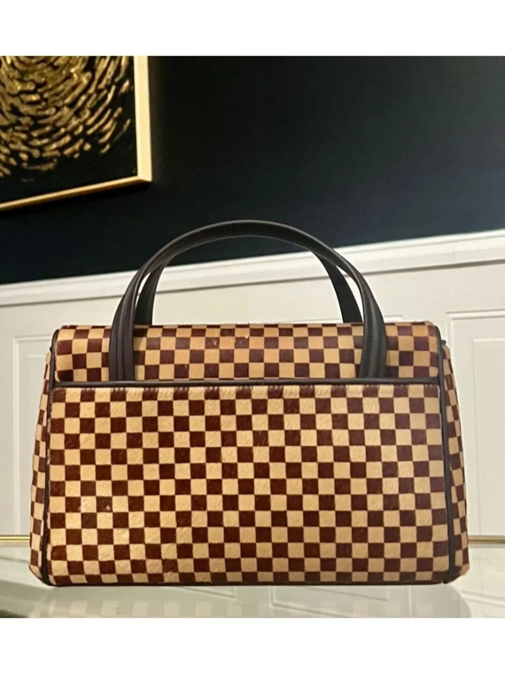 LIMITED EDITION Louis Vuitton  Damier Sauvage Lionne Pony Hair Handbag 623E191P